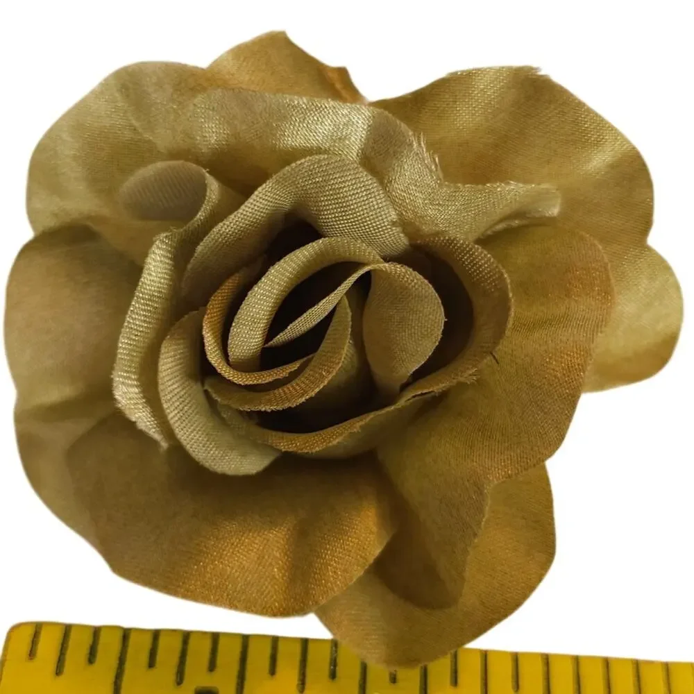 100 Moss Olive Green Satin Rose Heads Stemless Wedding Floral Craft DIY 2.5in